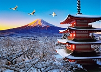 富士と鶴舞う浅間神社（風景）　600ピース　ジグソーパズル　BEV-66-151　［CP-NI］［CP-FJ］