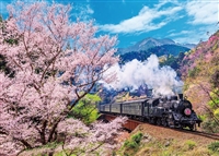 大井川鐵道と桜（風景）　600ピース　●予約　ジグソーパズル　BEV-600-006