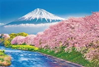 富士と潤井川の桜並木（風景）　1000ピース　●予約　ジグソーパズル　BEV-1000-014