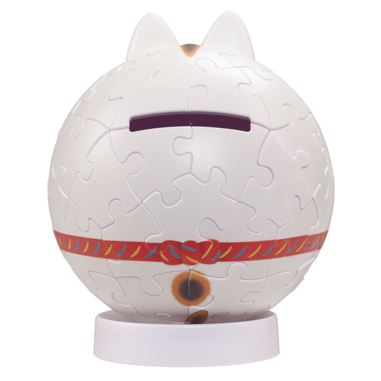 パズころりん招き猫白 60ピース YAM-2003-527 直径7.6cm